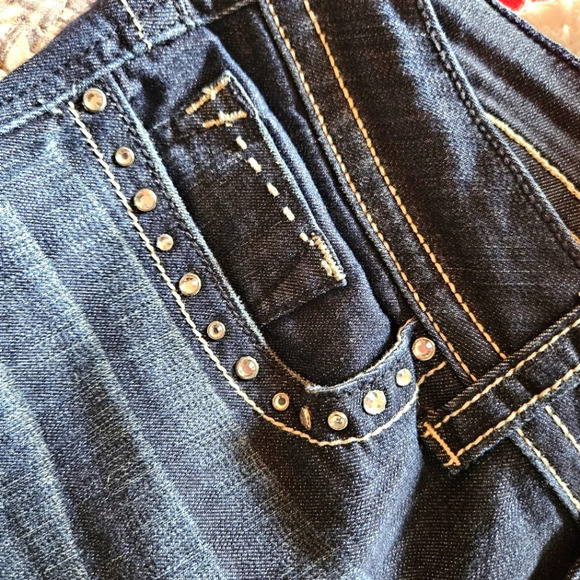 XXI Premium Denim Angel Rhinestone Wings Vintage Wash Jeans - Picture 4 of 7